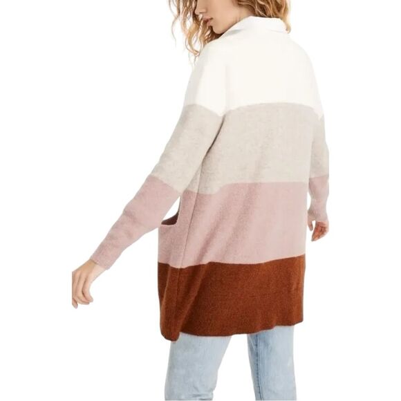 Madewell Ryder Striped Open Cardigan Wool Alpaca Cream Rose Stripes Size Small - Picture 6 of 12